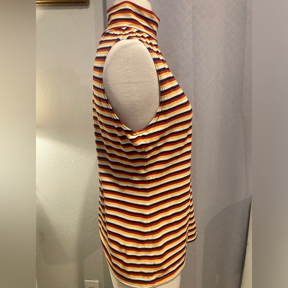 ❗️5X$30❗️ EXPRESS TRICOT-Striped Sleeveless Turtleneck Top - Picture 7 of 7